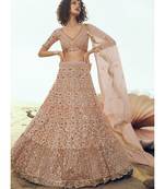 Peach Sequence Embroidered Lehenga Choli