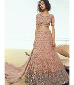 Peach Sequence Embroidered Lehenga Choli