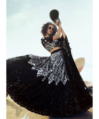 Black Sequence Embroidered Lehenga Choli 2