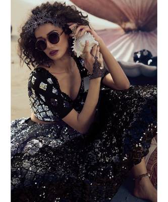 Black Sequence Embroidered Lehenga Choli 3