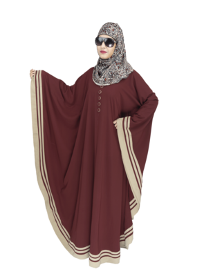 Maroon Crepe Designer Abaya for women 1