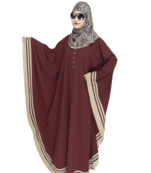 Maroon Crepe Designer Abaya for women