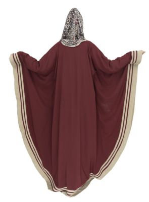 Maroon Crepe Designer Abaya for women 2