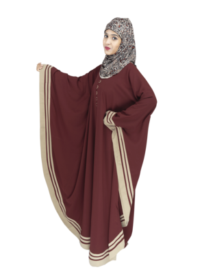 Maroon Crepe Designer Abaya for women 3