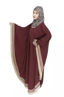 Maroon Crepe Designer Abaya for women
