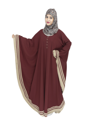 Maroon Crepe Designer Abaya for women 4