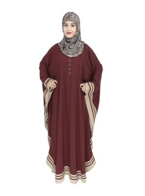 Maroon Crepe Designer Abaya for women 5