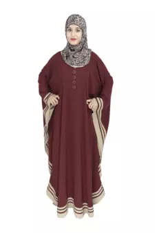 Maroon Crepe Designer Abaya for women