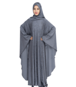 Blue brasso polyester abaya
