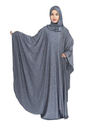 Blue brasso polyester abaya 4