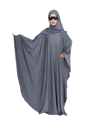 Blue brasso polyester abaya 5