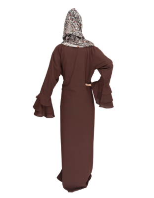 Brown plain crepe abaya 2