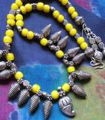 Yellow ethnic necklace