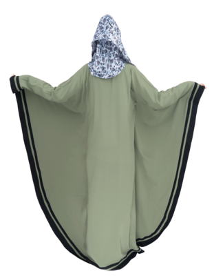 Green embroidered crepe abaya 2