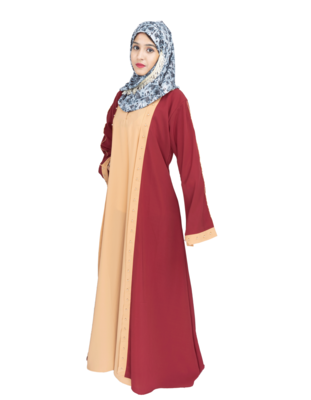 Maroon plain crepe abaya 4