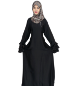 Black plain art silk abaya