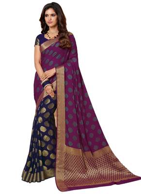 Multicolor printed georgette saree with blouse 1