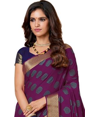 Multicolor printed georgette saree with blouse 2
