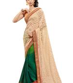 Multicolor printed georgette saree with blouse