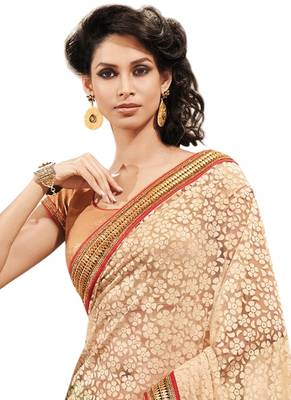 Multicolor printed georgette saree with blouse 2