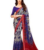 Multicolor printed georgette saree with blouse