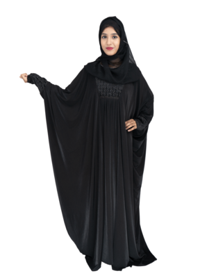 Black plain polyester abaya 1