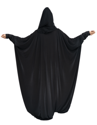 Black plain polyester abaya 2