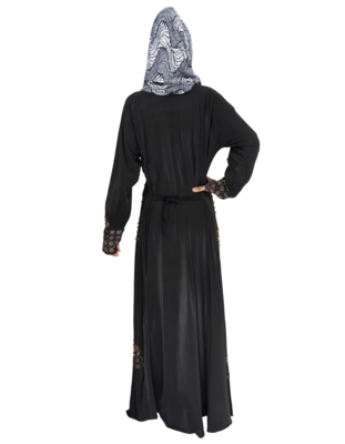 Black brasso polyester abaya 2