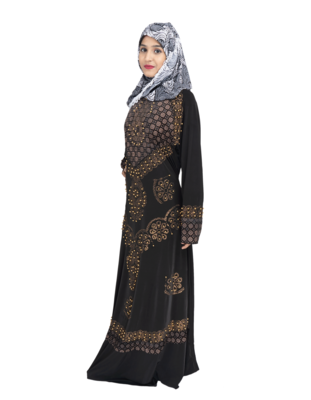 Black brasso polyester abaya 3