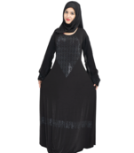 Black brasso polyester abaya