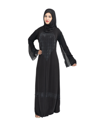 Black brasso polyester abaya 8