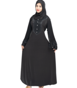 Black brasso polyester abaya