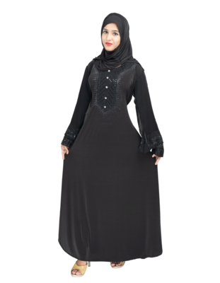 Black brasso polyester abaya 2