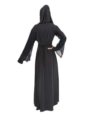Black brasso polyester abaya 3
