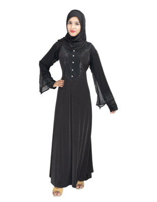 Black brasso polyester abaya 8