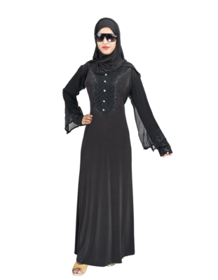 Black brasso polyester abaya 9