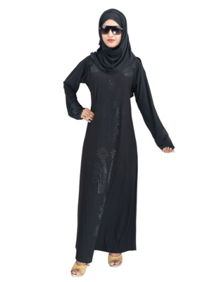 Black brasso polyester abaya 9