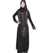 Black brasso polyester abaya