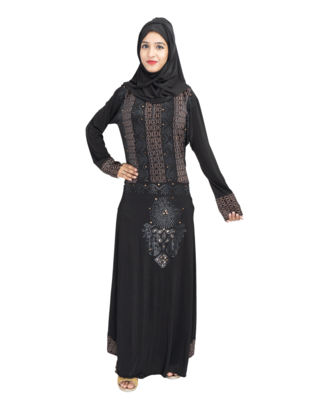 Black brasso polyester abaya 2