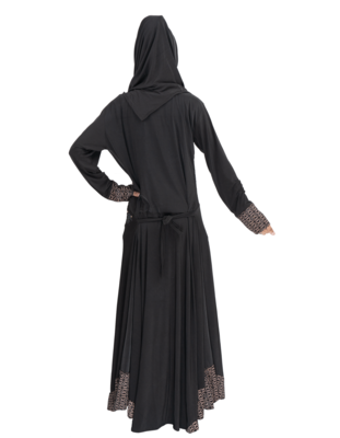 Black brasso polyester abaya 4