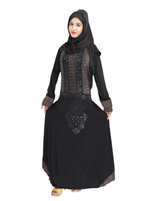 Black brasso polyester abaya 8