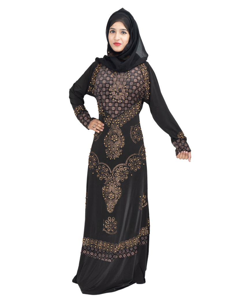 Black brasso polyester abaya