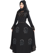 Black brasso polyester abaya