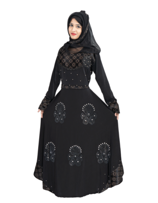 Black brasso polyester abaya 2
