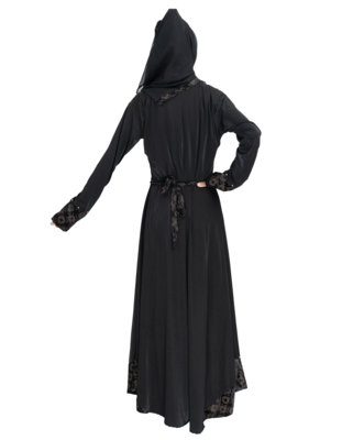 Black brasso polyester abaya 5