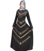 Black brasso polyester abaya