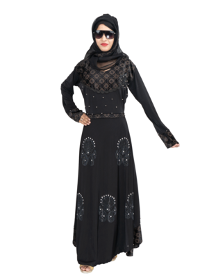Black brasso polyester abaya 10