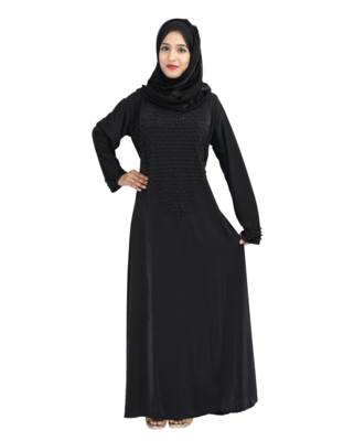 Black brasso polyester abaya 6