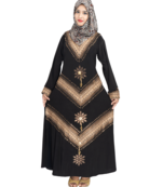 Black brasso polyester abaya