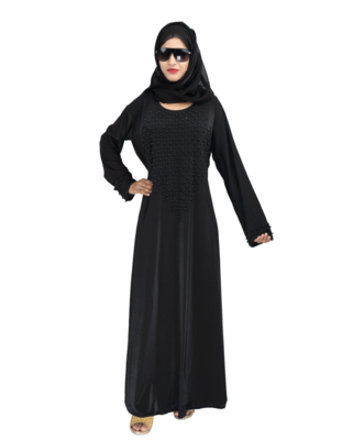 Black brasso polyester abaya 10